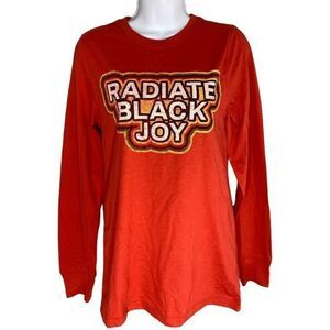 Black History Month Shirt Top Men's XXL 2XL Orange Red Radiate Black Joy Graphic